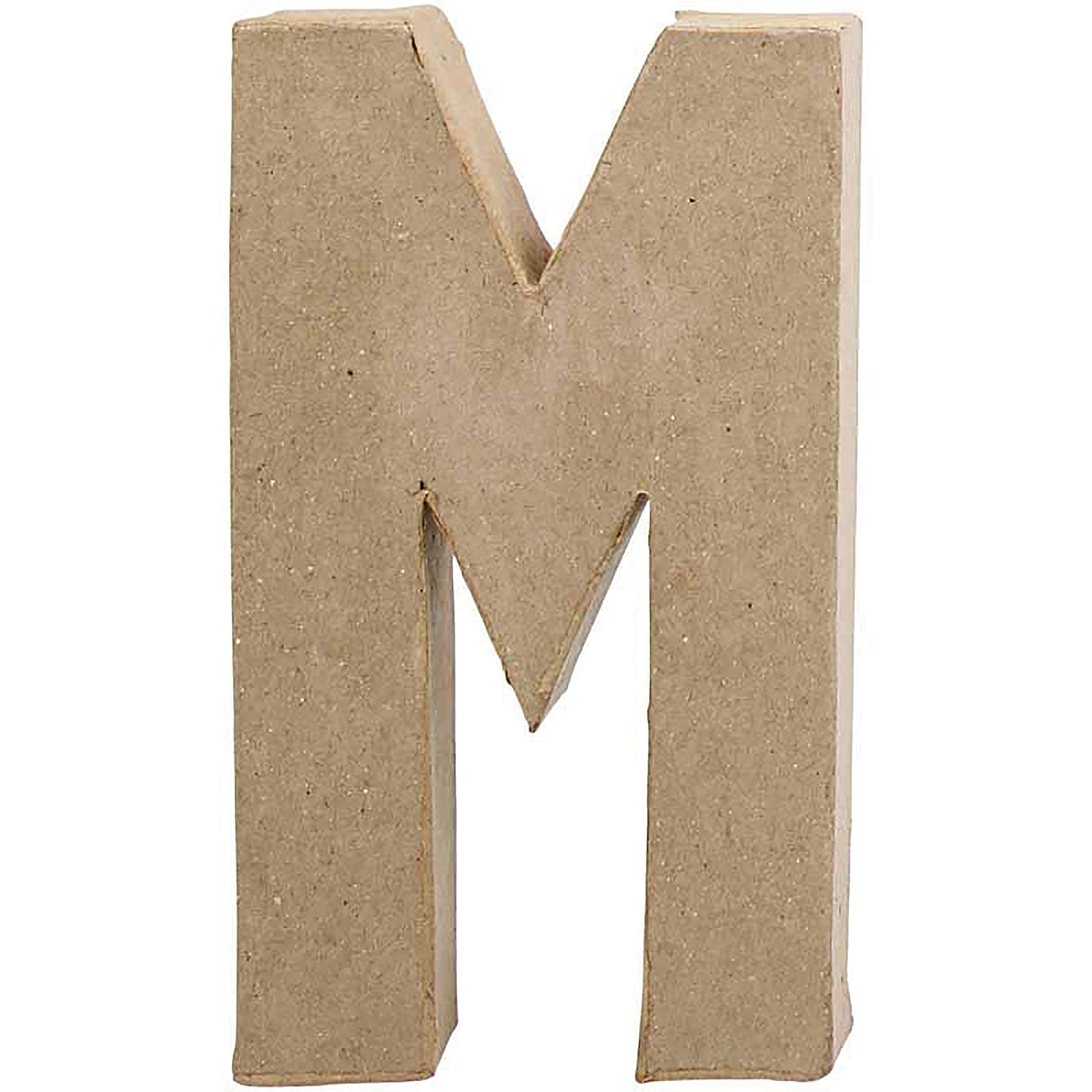 Creativ 100263 20.5 cm 1-Piece Papier Mache Letter M, Beige