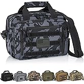 ITHWIU Pistol Case, Gun Range Bags For 2 Pistols 6 Magazines Carrying Shooting Bag with Lockable Zipper for Shooting Range Outdoor Hunting