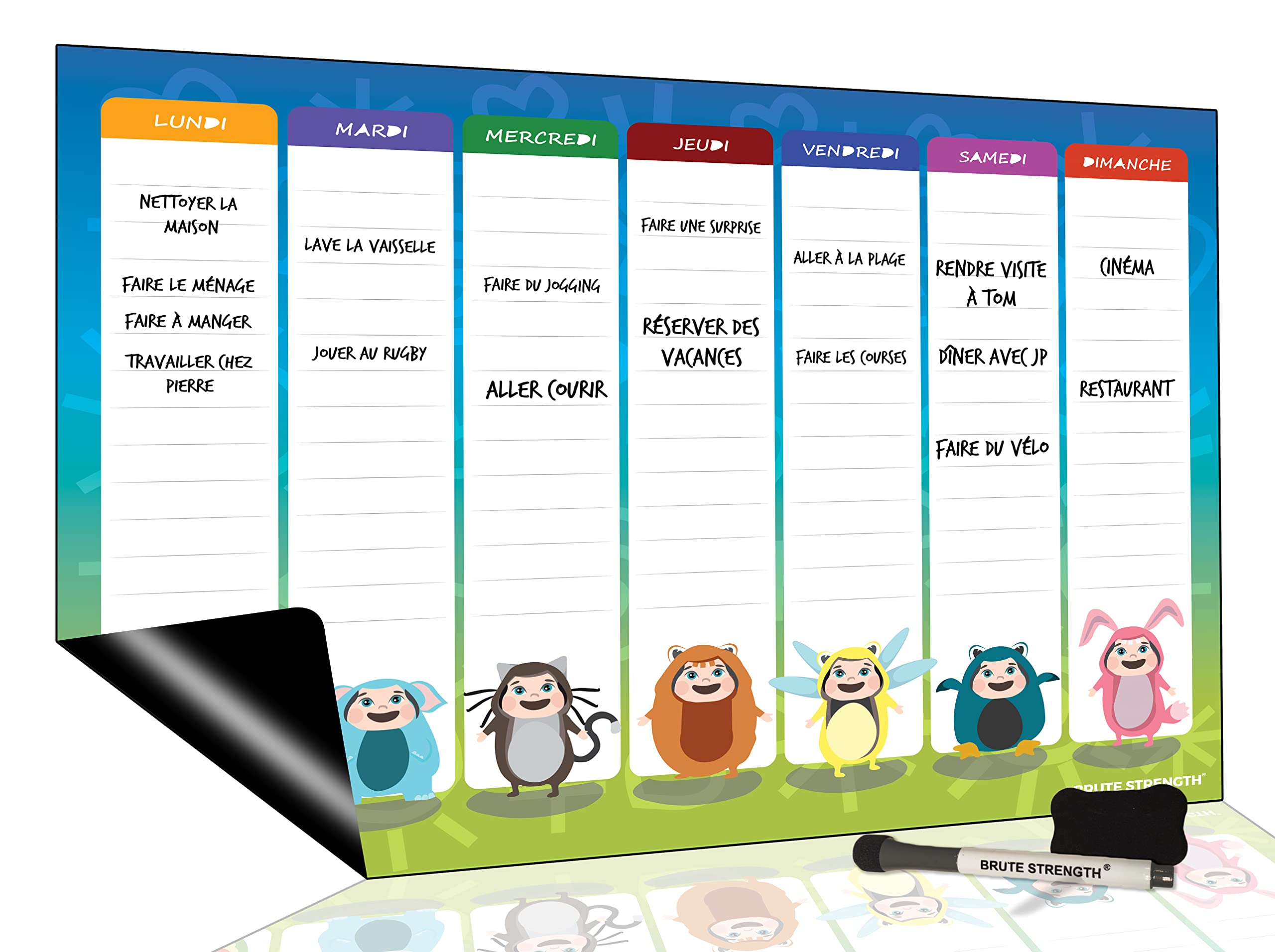 Brute Strength - 2020 A3 White Magnetic Weekly Family Planner