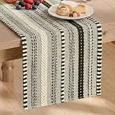 Artoid Mode Black Farmhouse Stripe Braided Table Runner 12x72 Inch | Holiday Rustic Kitchen Dining Dresser Coffee Table Decoration for Home Party Decor, Halloween Macrame Cotton Blend