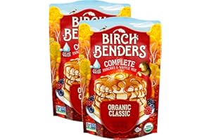 Birch Benders Organic Pancake and Waffle Mix, Classic Recipe, Whole Grain, Non-GMO, Just Add Water, 80 Ounce Family Pack (40oz 2-pack)
