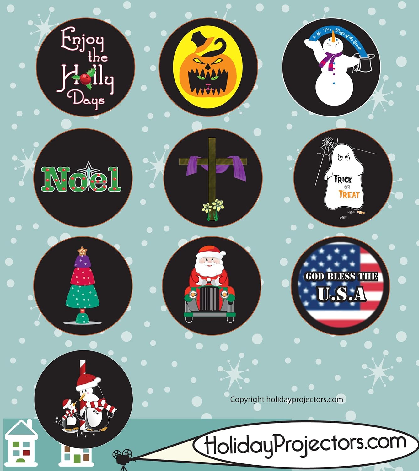 Holiday Projector Replacement Slide Pack Premium Variety 2 Amazon