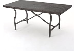 Christopher Knight Home Costa Mesa Outdoor Wicker Dining Table, Multibrown