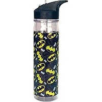 Spoontiques Batman Logos Flip Top Bottle, One Size, Black