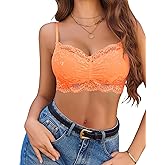 Avidlove Lace Bralette for Women V Neck Cami Tank Y2k Camisoles Adjustable Spaghetti Strap Crop Top