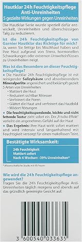 Garnier Skin Clear Daily 24H Anti-Impurities Moisturiser Gel 3x40ml Zinc view 3