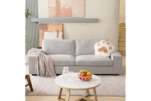 COOSLEEP HOME COOSLEEP Modern Sofas Couches for Living Room, Loveseat & couches with Removable Sofa Cushion and Detachable Cover, Solid Wood Frame Serpentine Spring,Easy to Install (Light Grey)