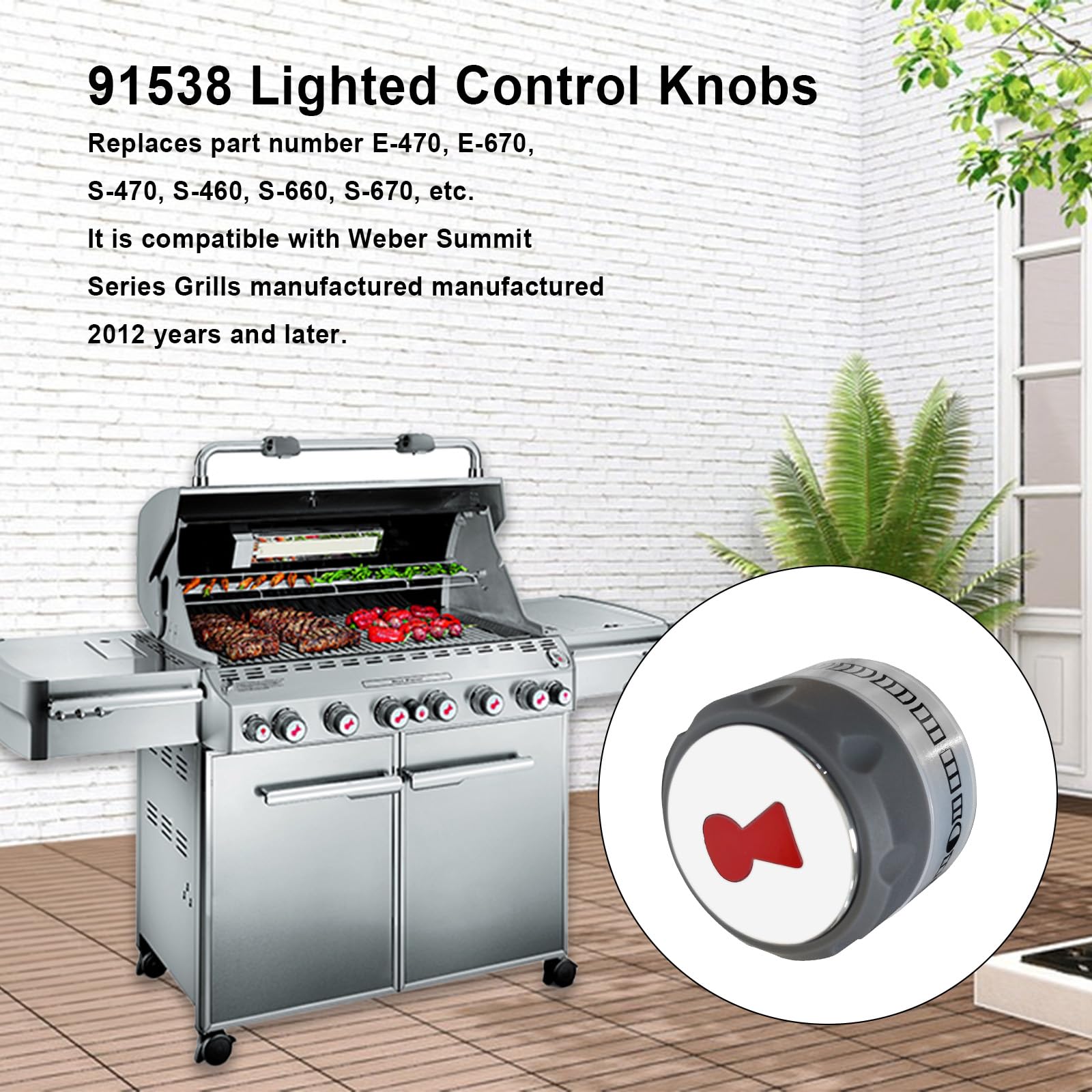 Condition photo showing New/Like New for rkjfhiur upgraded 91538 gas grill lighted control knobs,6 pack outdoor grill knobs fit for weber sum