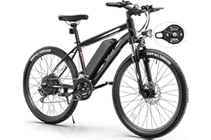 TotGuard Electric Bike, 27.5" Electric Bike for Adults 500W Ebike 21.6MPH Adult Electric Bicycles Electric Mountain Bike,48V 499WH Removable Lithium Battery,21-Speed Gears,Lockable Suspension Fork