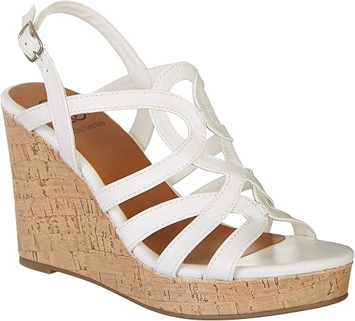 womens white wedge sandals uk