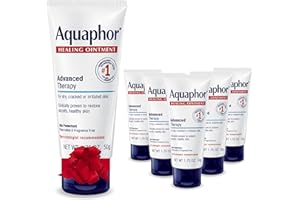 Aquaphor Advanced Therapy Healing Ointment, Hypoallergenic, Fragrance Free Body Moisturizer for Dry Skin and Minor Wound Care, Travel Size Skin Care Set for Holiday Gifts, 1.75 Oz Tube, Pack of 6