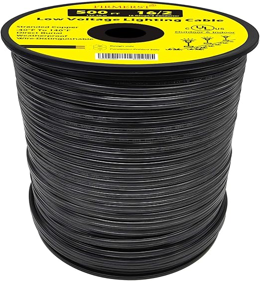 FIRMERST 16/2 Low Voltage Landscape Wire Outdoor Lighting Cable UL