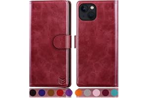 SUANPOT for iPhone 14 6.1" Wallet case with RFID Blocking Credit Card Holder,Flip Book PU Leather Protective Cover Women Men 