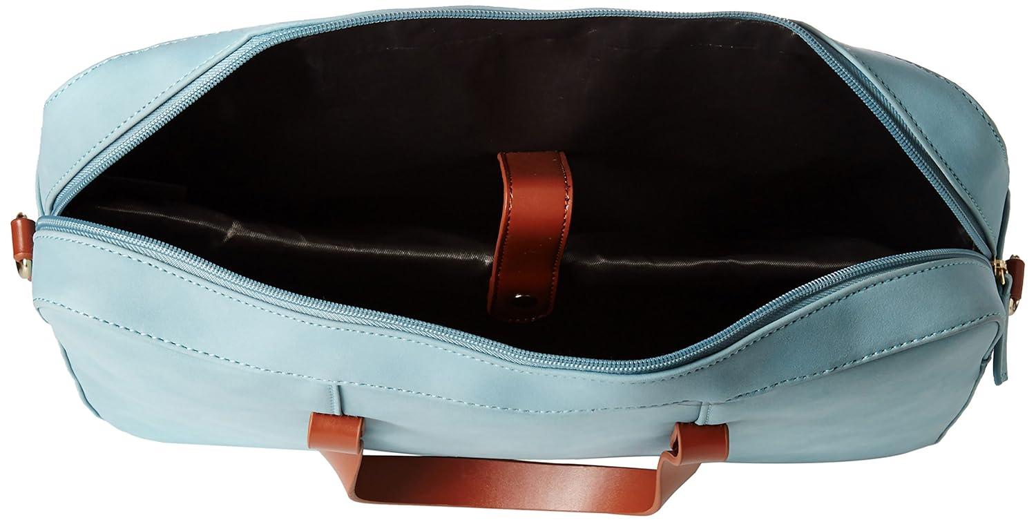caprese felicia women's satchel (soft blue and tan) ()