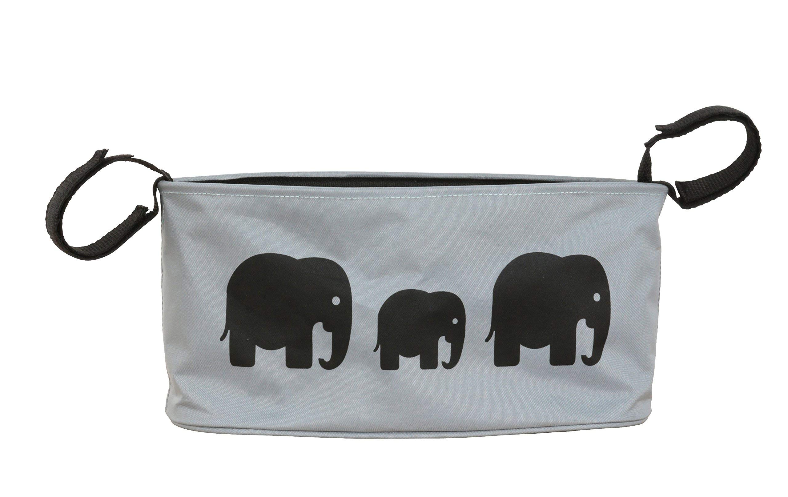 BundleBean Buggy/Stroller Organiser, Storage Bag, Nappy Pouch - fits to Handlebar of Any Pushchair/Buggy/Stroller Polar Bear (Grey Elephant)
