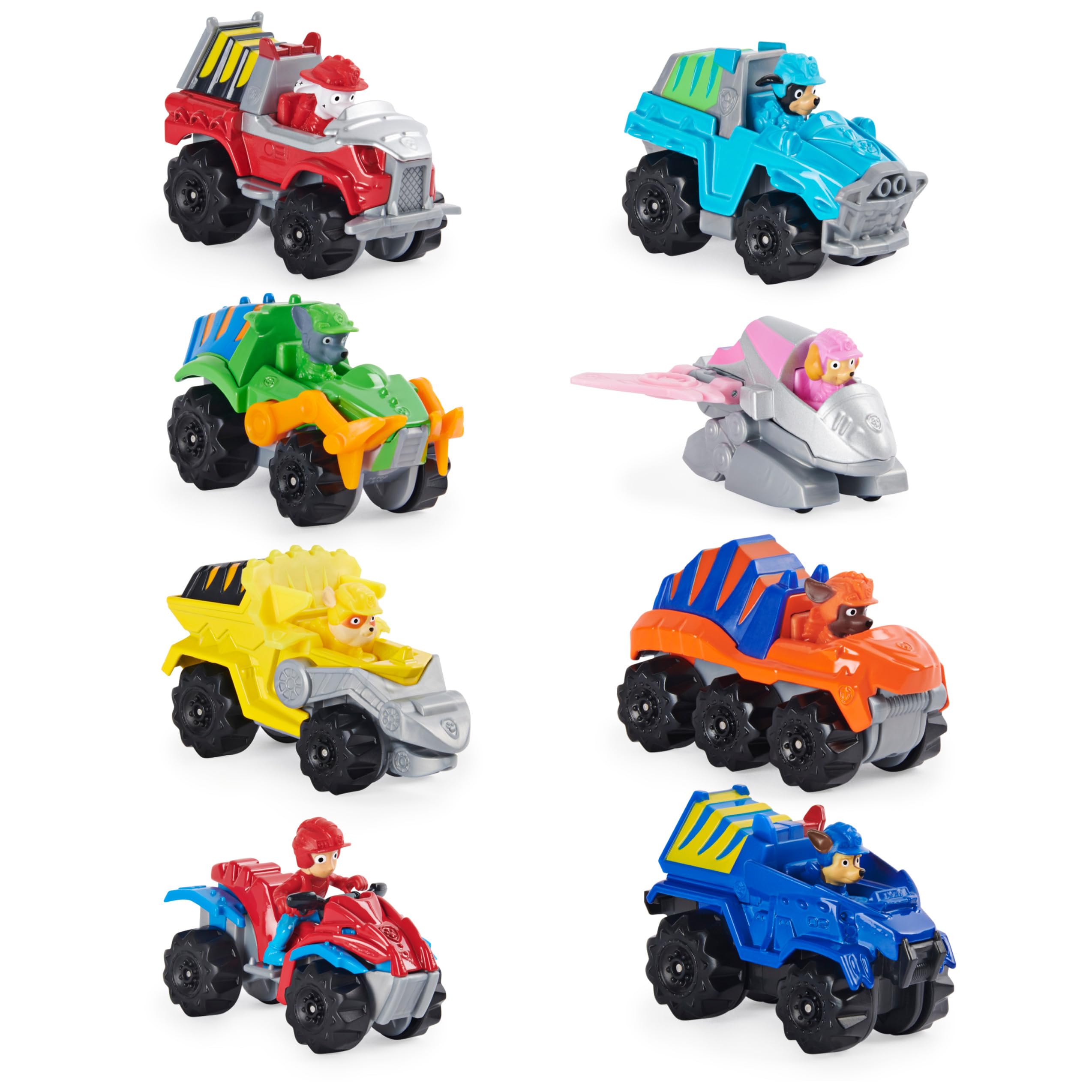PAW PATROL La 6059296 Set of 8 True Metal Dino Rescue Vehicles Mission Dino Metal Toy for Children Aged 3+