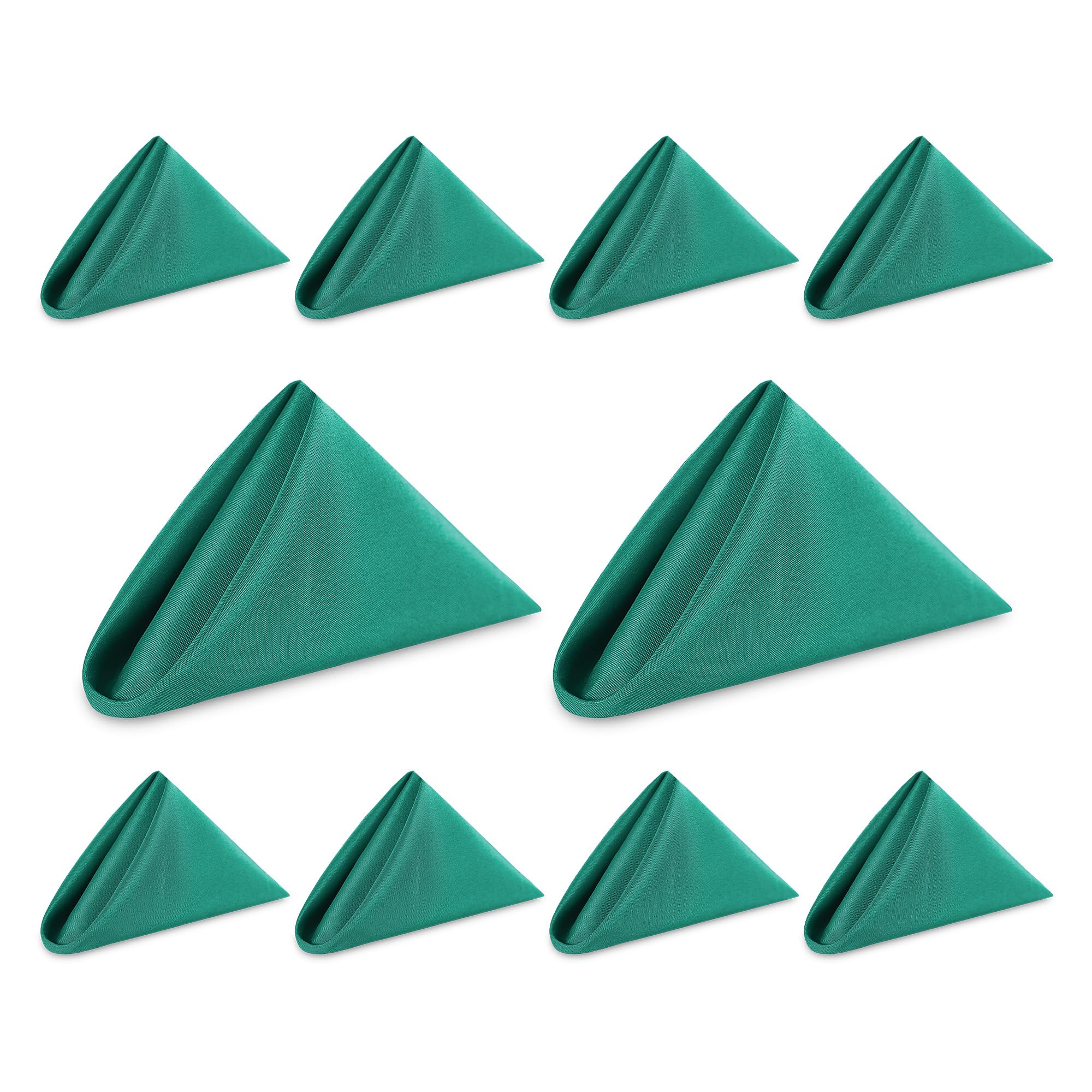 Weddecor 20 Inch Forest Green Cotton Polyester Table Napkin for Home, Hotel, Dinning, Wedding, Banquet, Party, Events, Hemmed Edges Lightweight & Machine Washable, 10pcs — image 1
