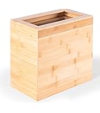 BLUEWEST 2.6 Gallons Wooden Wastebaskets - Solid Acacia Wood Trash Can With Handles - View #5