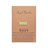 Sunique Angel Number Necklace for Women 9999
