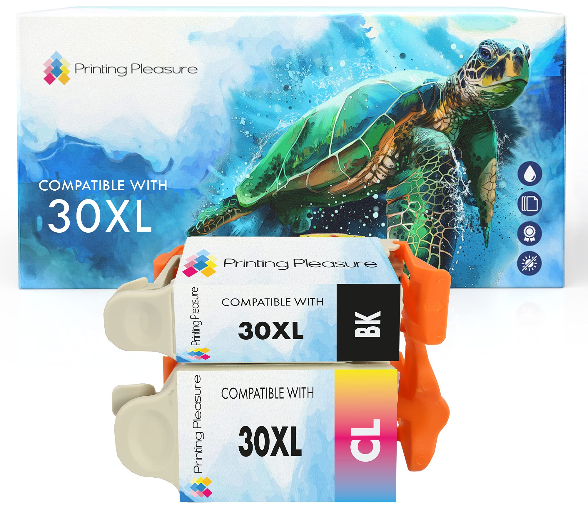 30XL Ink Cartridges,2 High Capacity Non Oem replacement Compatible for Kodak ESP C100,C110,C115,C300,C310,C315,C330,C360,1.2,3.2,3.2S,Office 2100,2150,2170 AIO,Hero 2.2,3.1,4.2,5.1(1 SETS)