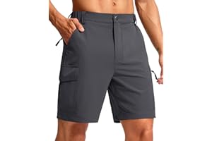 Pudolla Men's Hiking Cargo Shorts 7" Lightweight Quick Dry Casual Work Shorts for Men Summer Travel Golf with 5 Pockets