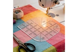 Curved Corner Cutting Ruler for Quilting - Acrylic Sewing Template with Multi-Angle Guides for Patchwork, Dressmaking and Cra