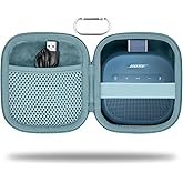 for Bose New SoundLink Micro 2nd Gen Portable Bluetooth Speaker Hard Protective Case, Portable Travel Case with Carabiner (Blue) - co2CREA