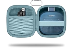 for Bose New SoundLink Micro 2nd Gen Portable Bluetooth Speaker Hard Protective Case, Portable Travel Case with Carabiner (Blue) - co2CREA