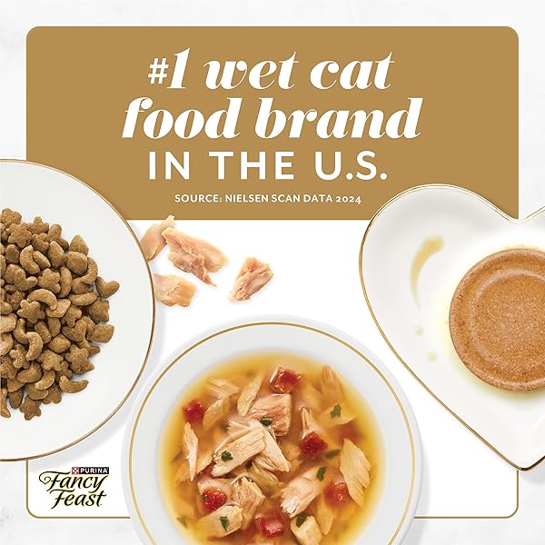 PURINA FANCY FEAST SAVORY CENTERS WITH CHICKEN WET CAT FOOD PATE WITH GOURMET GRAVY CENTER – (PACK OF 24) 3 OZ. CANS