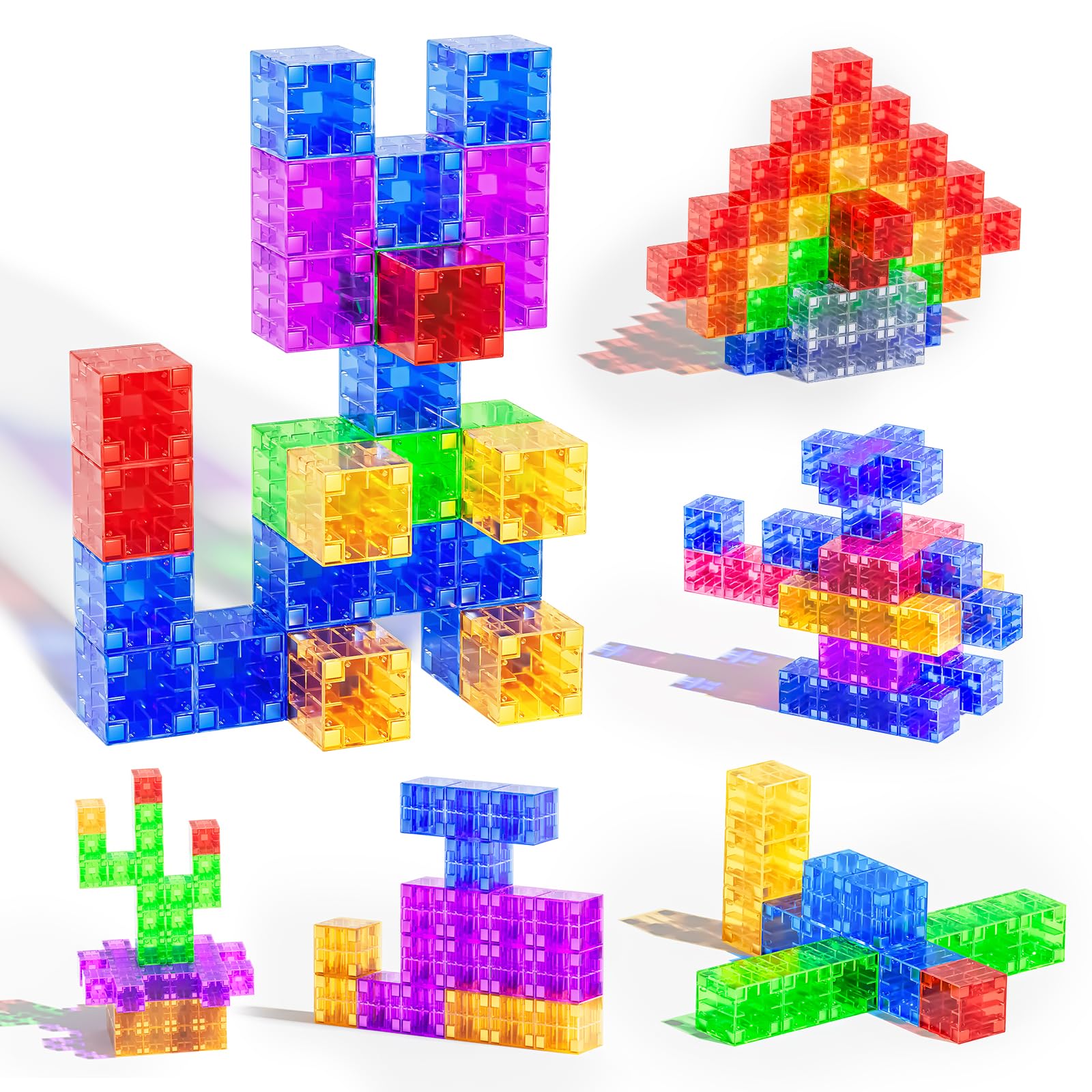 Magnetic Building Blocks Toddler Toy, 30PCS Transparent Magnetic Cubes STEM Sensory Toys, Large Magnet Blocks for Kids, Preschool Learning Activities Birthday for 3 4 5 6 7 Year Old Boys Girls