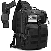 ATBP Tactical Crossbody Backpack Large Sling Pack With Holster Shoulder Bag For Men Outdoors Hiking Camping Gym