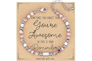 AryaHozel Tiny Gemstone Beaded Bracelets for Women Teen Girls, You are Awesome Bracelets, Unique Gifts for Her Friend Sister Mom Daughter Granddaughter on Easter Birthday Mothers Day