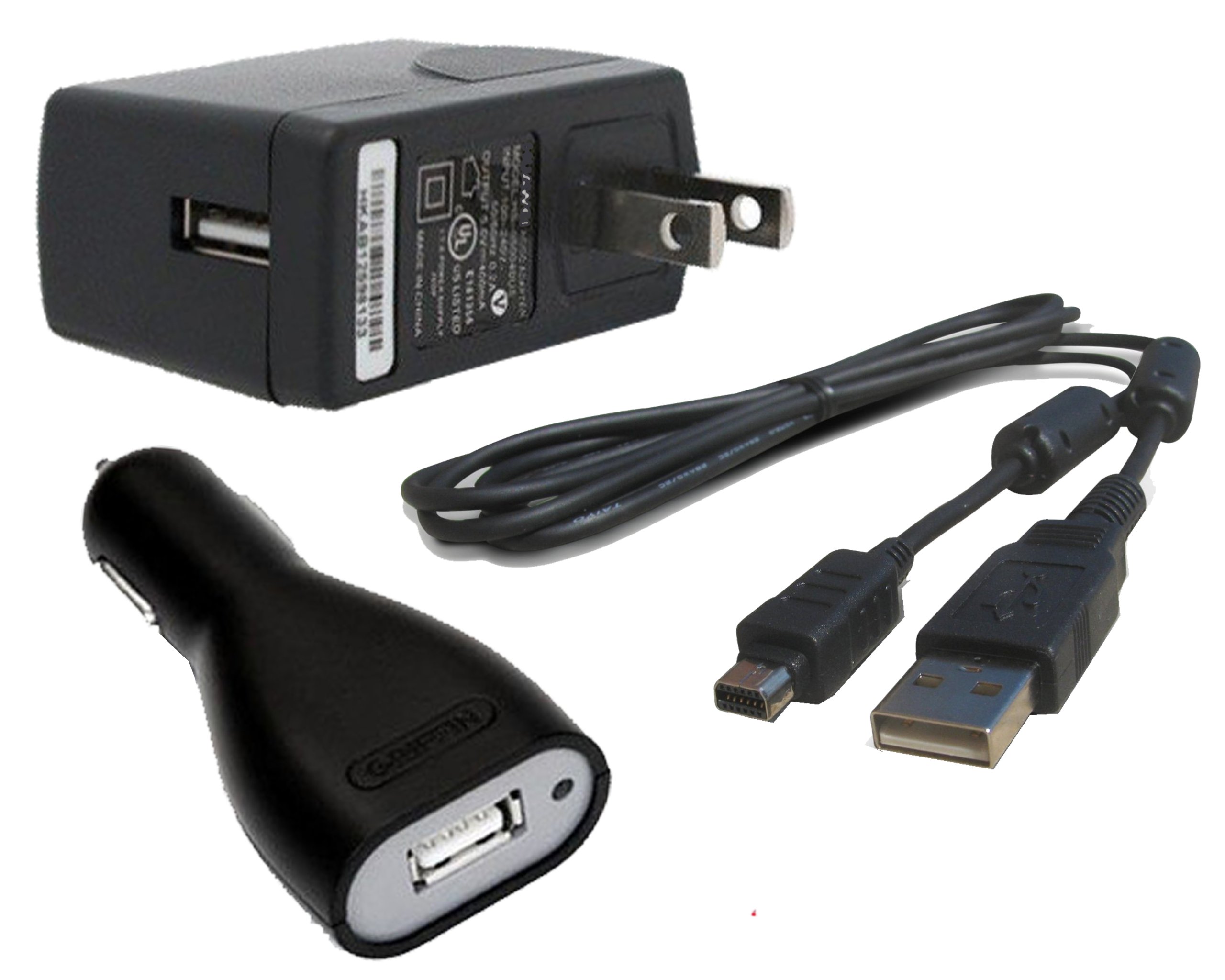 ExcelShots F2AC Charger Kit, AC Adapter + USB Cable + DC/Car Charger