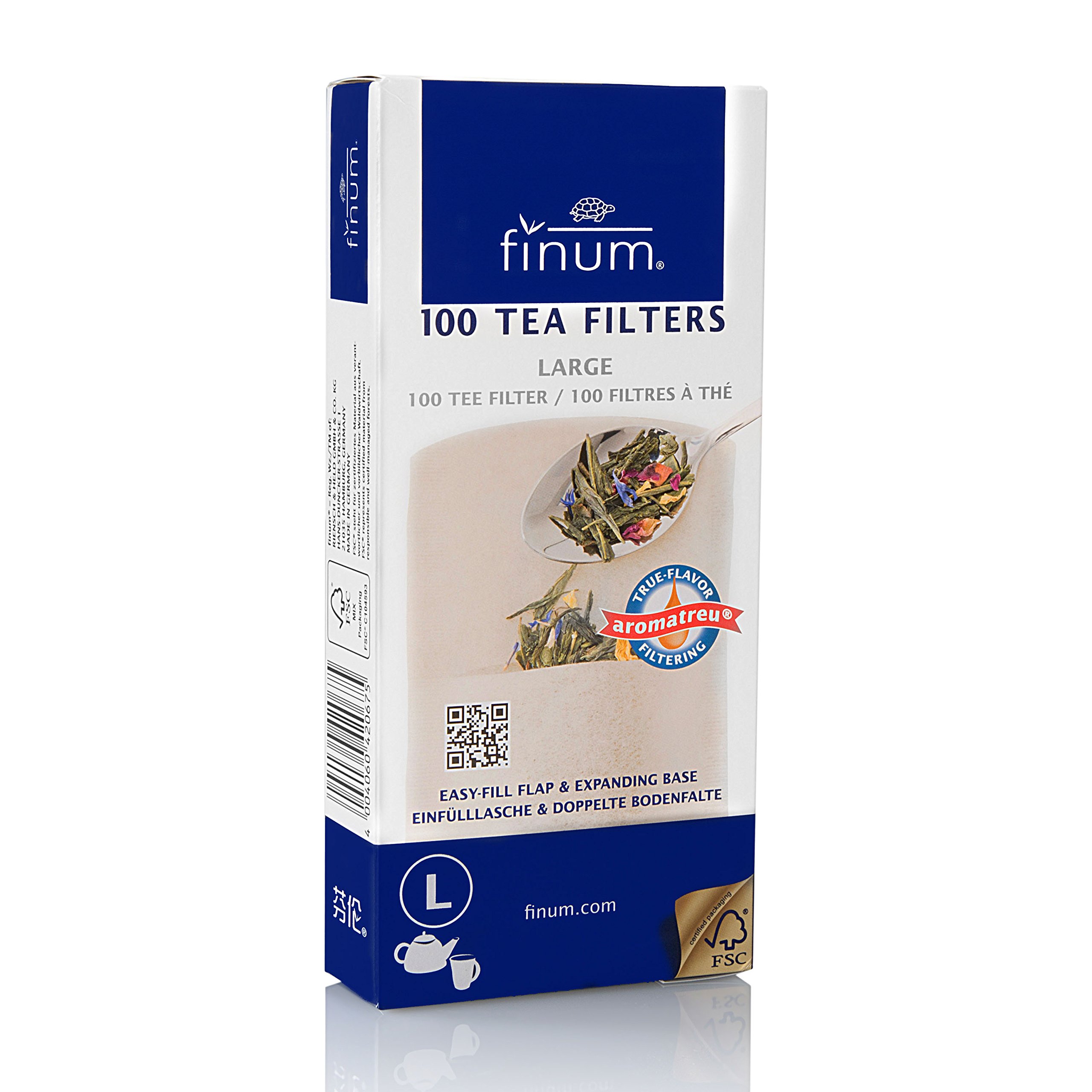 Buy Finum Disposable Paper Tea Filter Bags for Loose Tea, Brown, Large