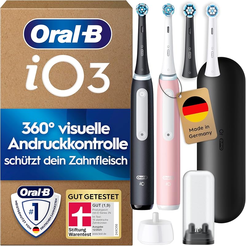 iO Series 3 Elektrische Zahnbürste, Doppelpack, Schwarz/Rosa