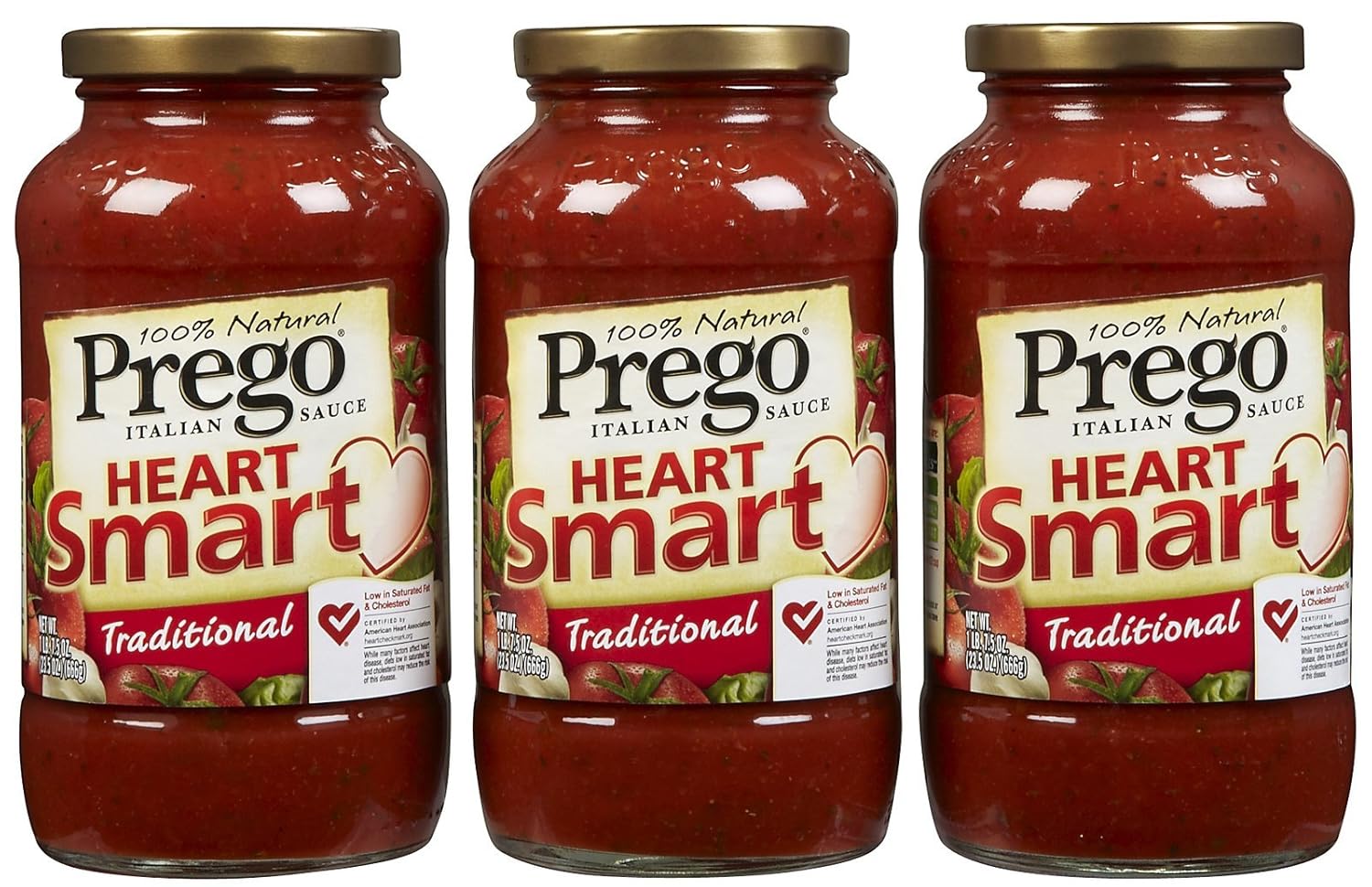 Prego Heart Smart, Traditional Sauce, 23 oz, 3 pk