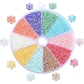UR URLIFEHALL 1200 pcs Random 2mm Glass Tube Beads Rainbow Color Bugle Seed Beads Mini Pony Craft Beads for DIY Bracelet Necklace Jewelry Making Crafts Supplies
