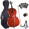 Cecilio Size 4/4 (Full Size) Student Cello with Hard & Soft Case, Stand, Bow, Rosin, Bridge and Extra Set of Strings, 4/4CCO-100