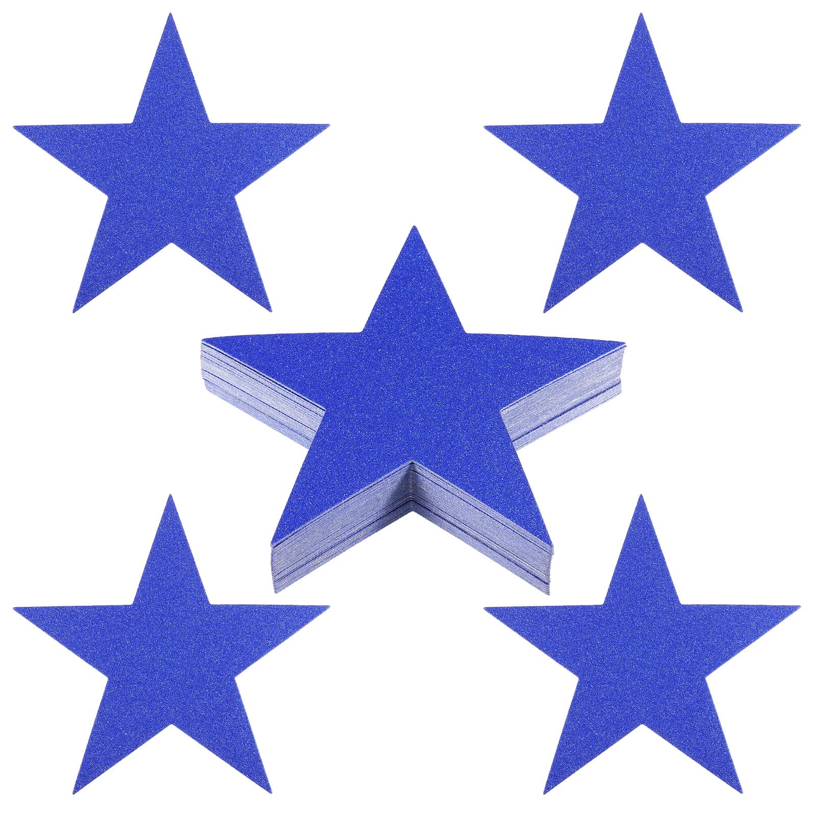 PATIKIL Star Cutouts, 60 Pack Star Cutout Paper Stars for Classroom Decoration DIY Craft Project Bulletin Board Wall Poster, Dark Blue