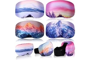 Civaner 4 Pieces Ski Snowboard Goggle Cover Sleeve Goggle Cover Microfiber Protective Lens Scratch Dust Protection for Travel