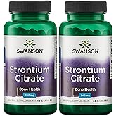Swanson Strontium Citrate 340 mg, 60 Capsules, 2 Pack | Supports Healthy Bones, Found in Healthy Teeth, Easy-to-Swallow Capsules Designed for Daily Convenience
