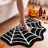 Luxury Spider Web Halloween Goth High-Low 3D Tufted Bathroom Mat, 31