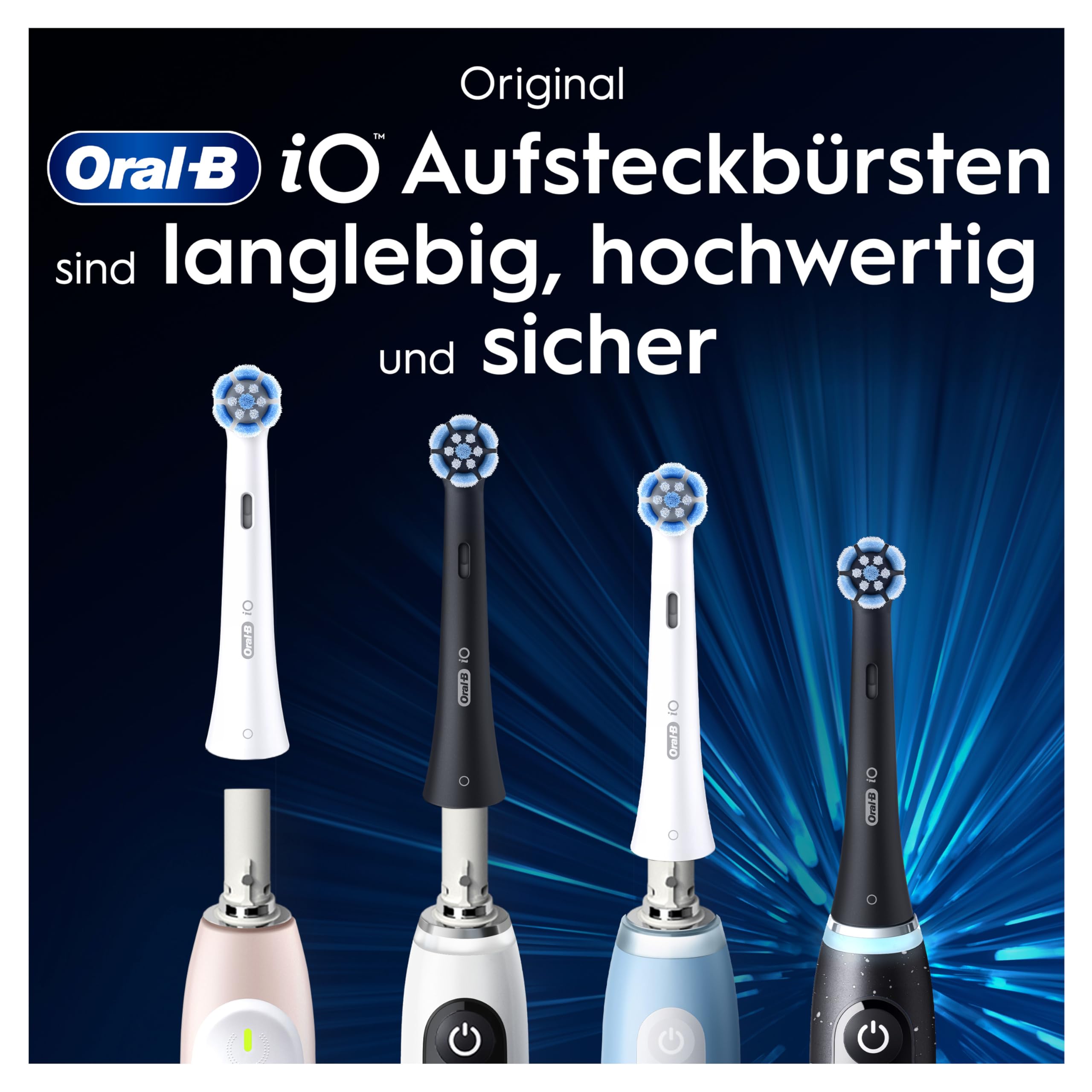 Oral-B iO Sanfte Reinigung Aufsteckbürsten — ORIGINAL Zahnbürstenaufsatz für Elektrische Oral-B iO Zahnbürsten — Ersatzbürsten, Bürstenköpfe für empfindliches Zahnfleisch & Zähne — Weiß, 8 Stück 7