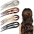 Hairpins Hair for Women Fine Thin Hair, 4 Pcs Large French Hair Pin, Plastic French Twist Pin with 3 Inner Teeth Design for W
