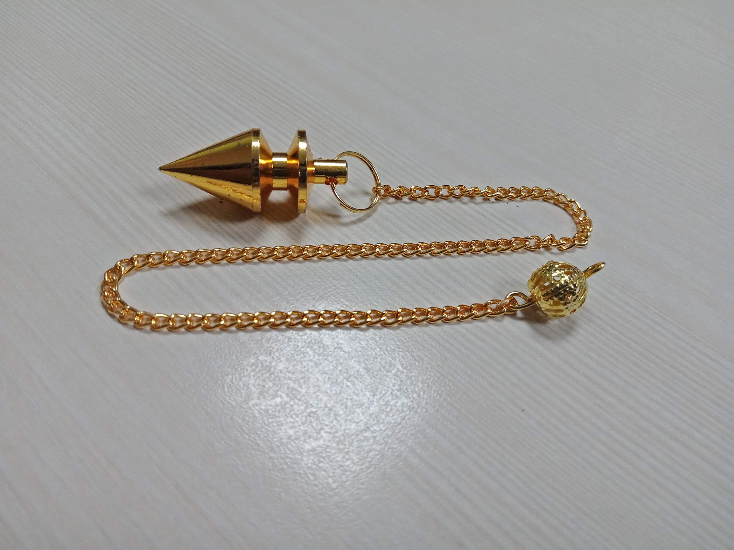 Spiritual Reiki Divination Golden Metal Pendulum Healing Dowsing Metaphysical