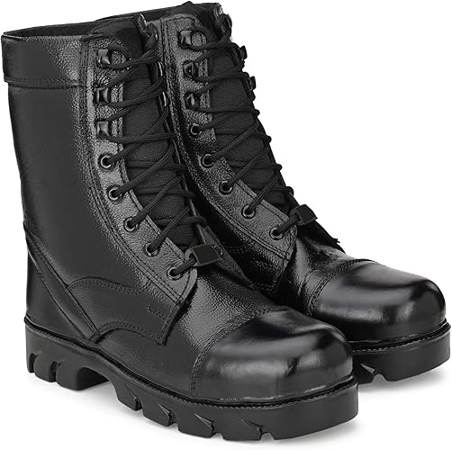 Buy ASTRO Men's Genuine Leather Black Combat Army Dress Boots Casual