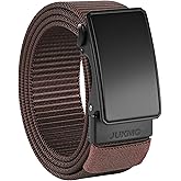 JUKMO Men's 1.5" Nylon Ratchet Belt, Casual Web Click Belt with Slide Buckle for Jeans, No Holes Adjustable Trim to Fit