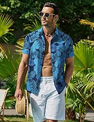 COOFANDY Mens Hawaiian Shirt Short Sleeve Button
