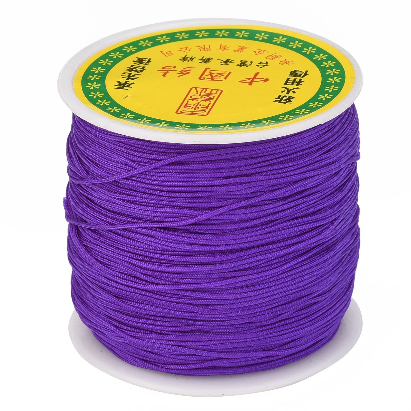 Fashewelry 100 Yards Nylon Beading Thread Cords 0.8mm Dark Violet Macrame Chinese Knotting Cord String for DIY Necklace Bracelet Craft Jewellery Making