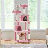 Yaheetech 158cm Multi-Level Cat Tree Tower Pink with Scratching Posts Condos view 2